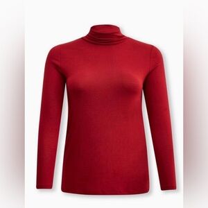 NWT Torrid Women’s Plus Size Jersey Turtleneck Top, Size 5X,‎ Red